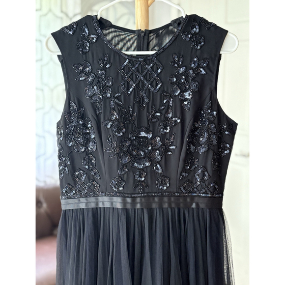 Needle & Thread Black Embellished Tulle Midi Dress – Size US 10 - Picture 3 of 12